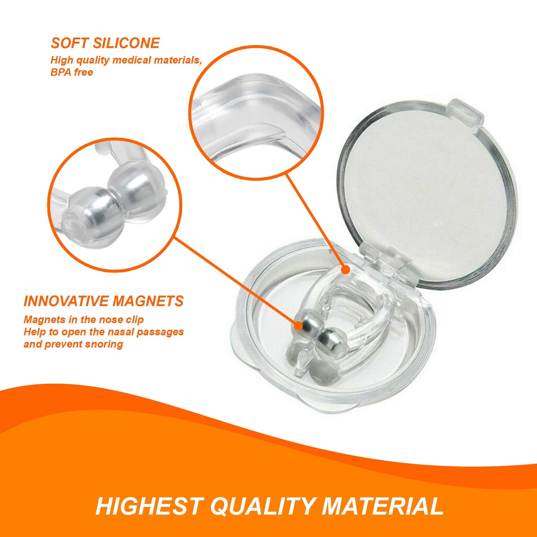 Clip nasal ergonomique Mobi Lock offrant un confort ajustable pendant le sommeil