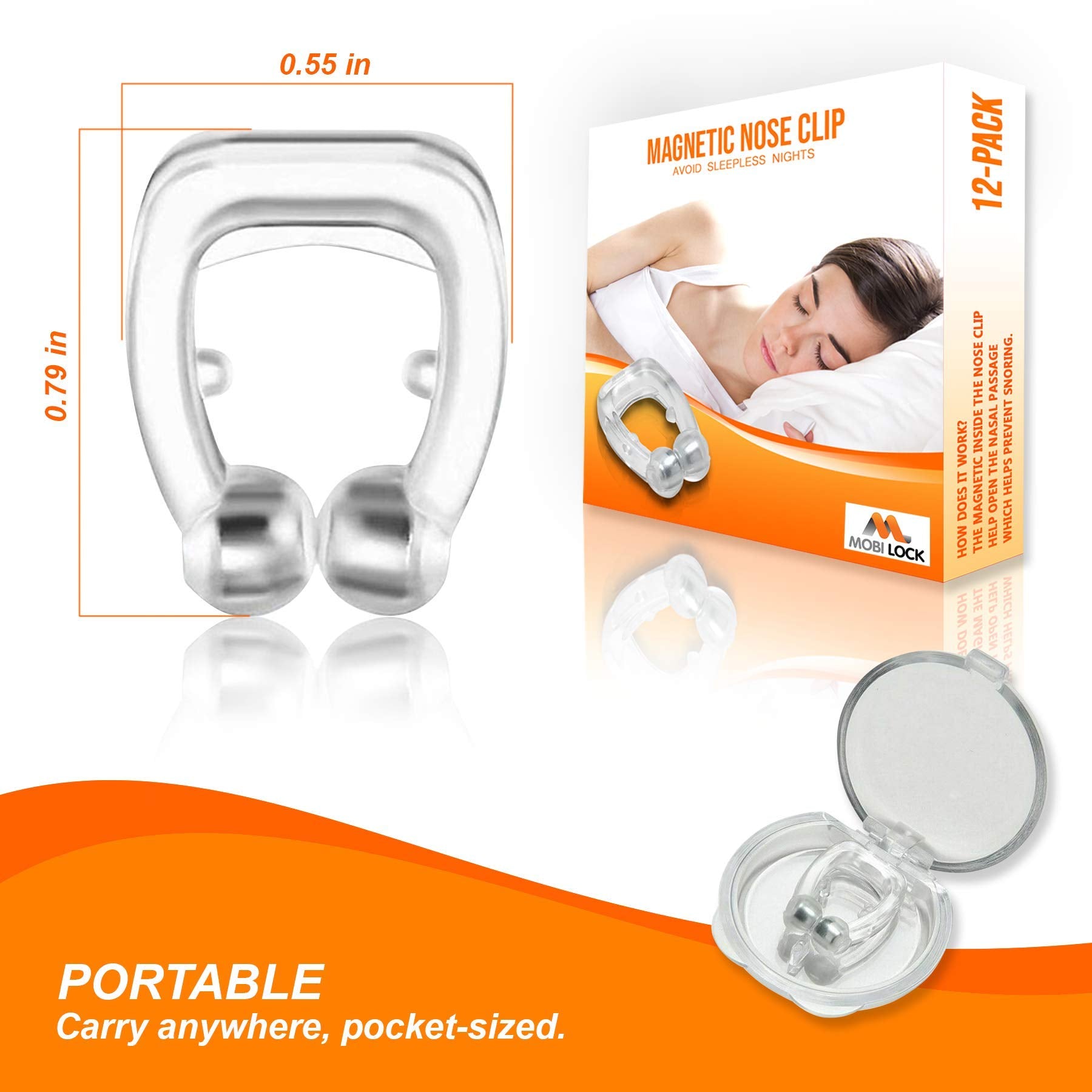 Utilisation nocturne simple avec le clip nasal Mobi Lock pour respirer librement