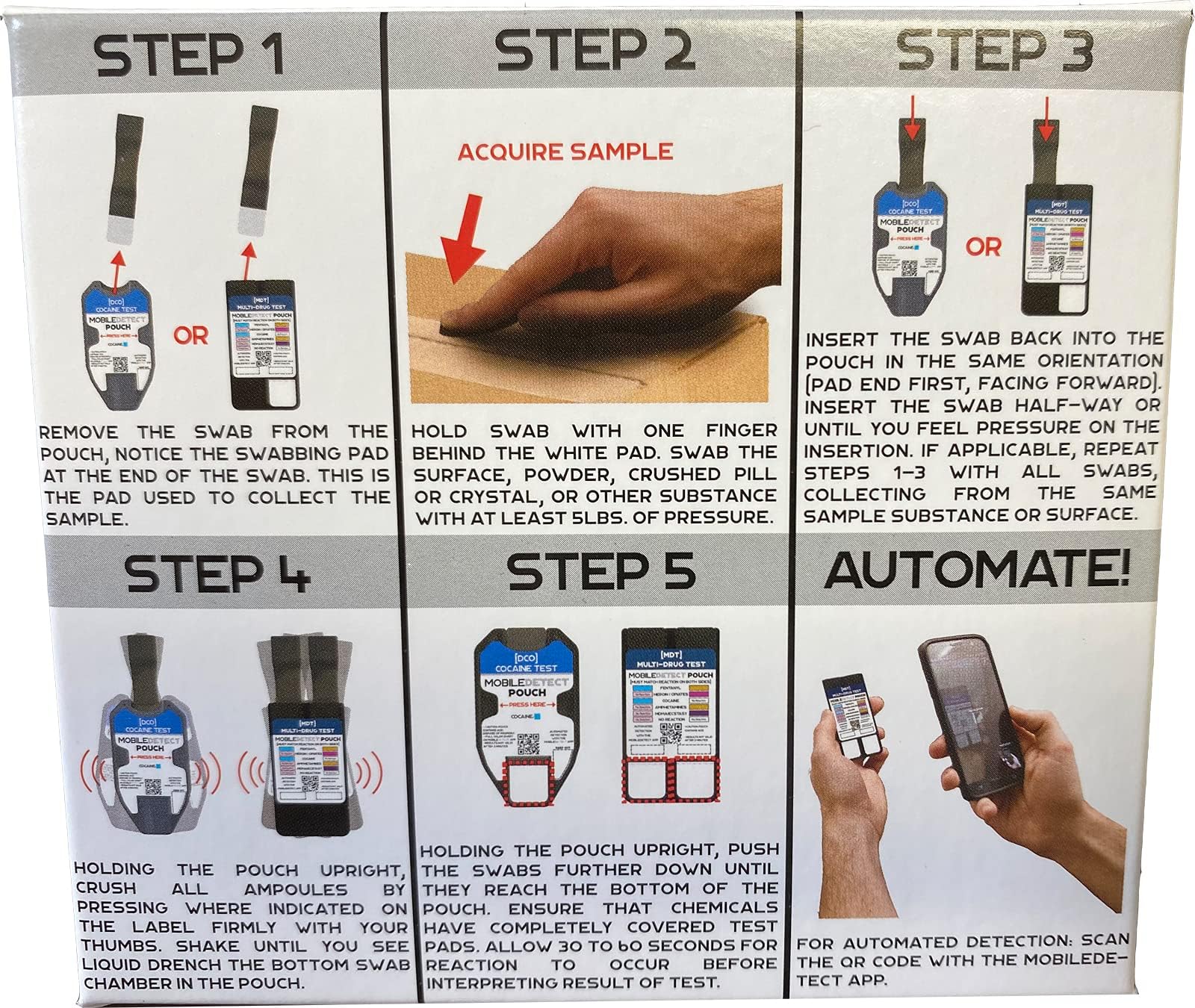 MobileDetect Pouch sachet système scellé garantissant l’intégrité
