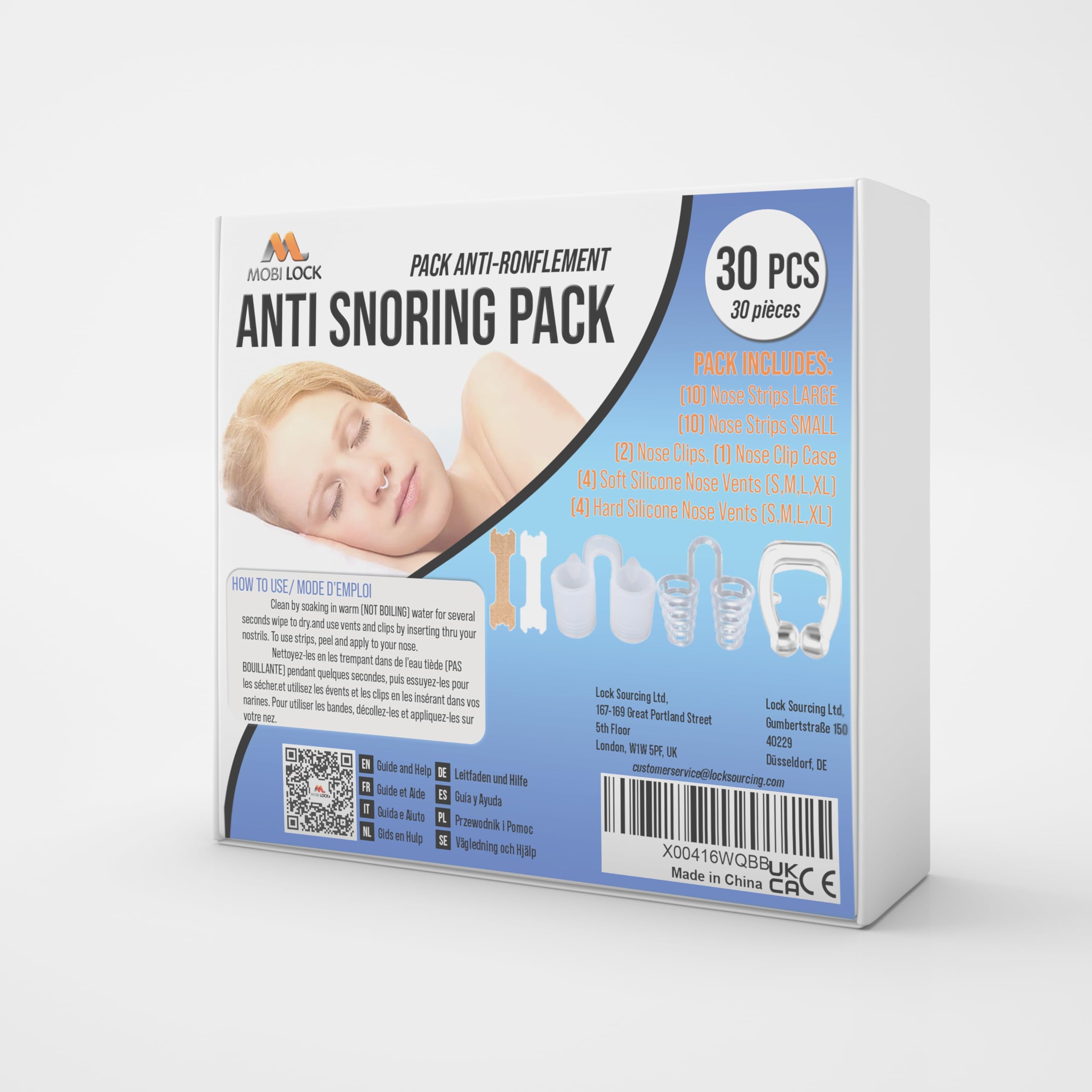 Mobi Lock vent nasal en silicone – ouvre les passages et facilite la respiration nocturne.