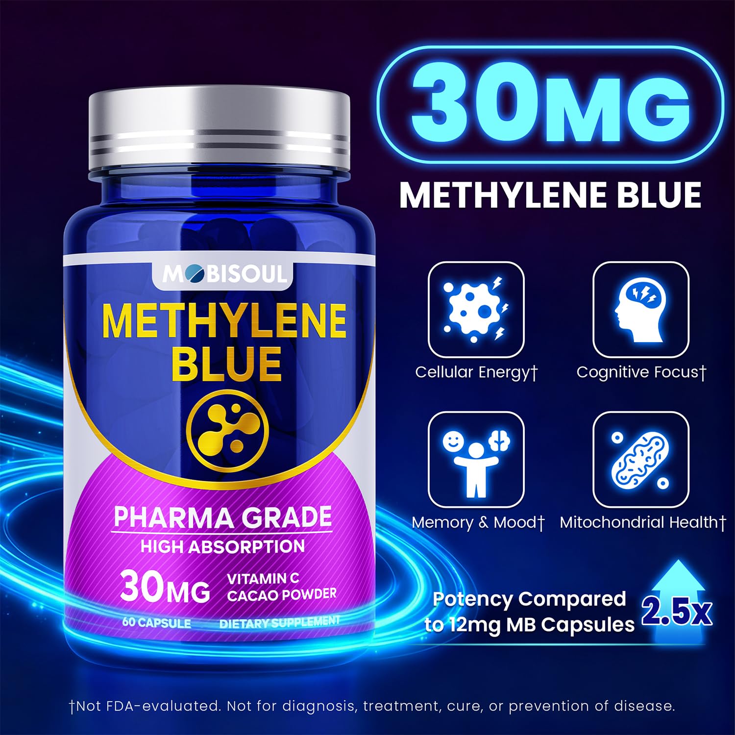 MOBISOUL Synergie vitamine C et cacao, formulation enrichie en capsules.