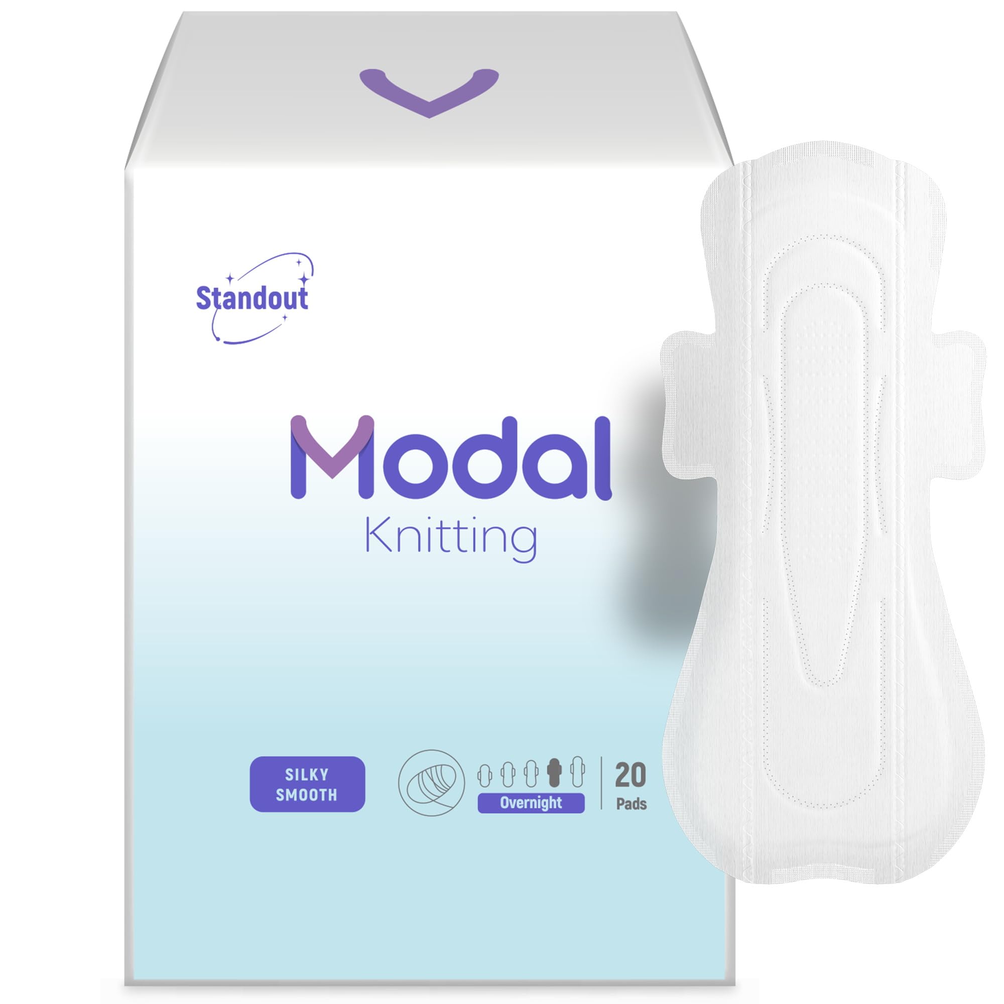 MODAL serviette nocturne avec ailes sans parfum pour une protection nocturne sûre.