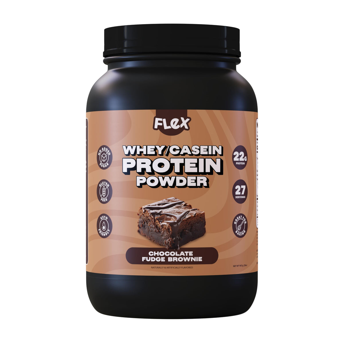 Mode de Vie Diététique Flexible poudre chocolat fudge brownie, texture gourmande et pratique.