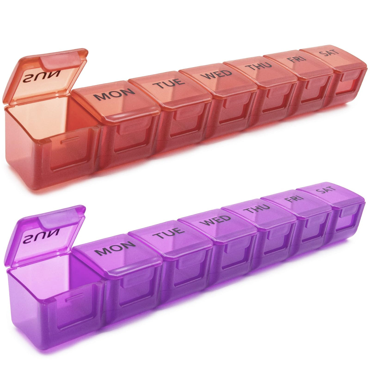 MODENGKONGJIAN boîte semaine 7 jours rouge violet ensemble pour organiser la semaine