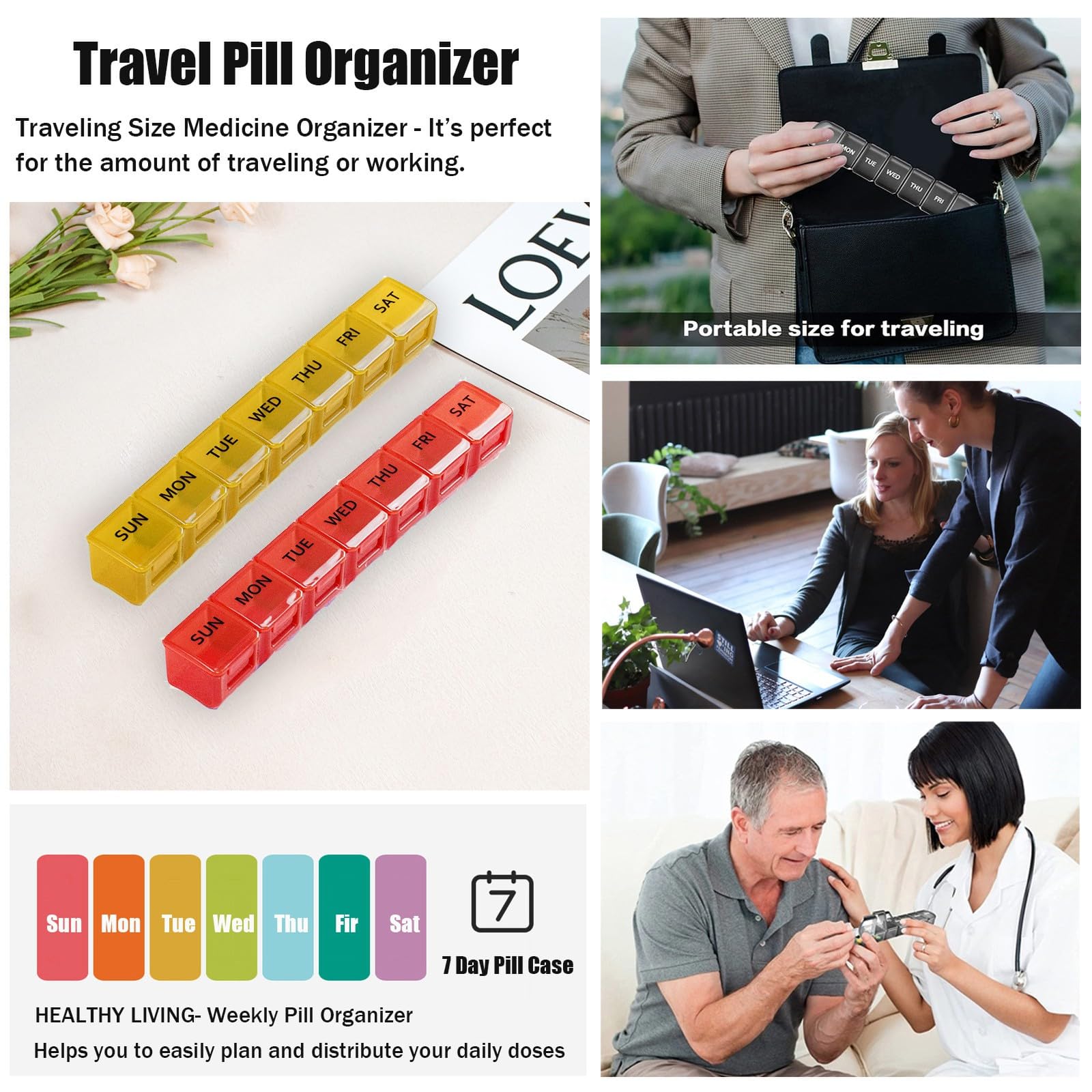 MODENGKONGJIAN pilulier: livré en duo pratique pour la semaine