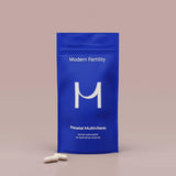 Modern Fertility Prenatal Multivitamin: ingrédients clés comme folate et iode pour la routine quotidienne.