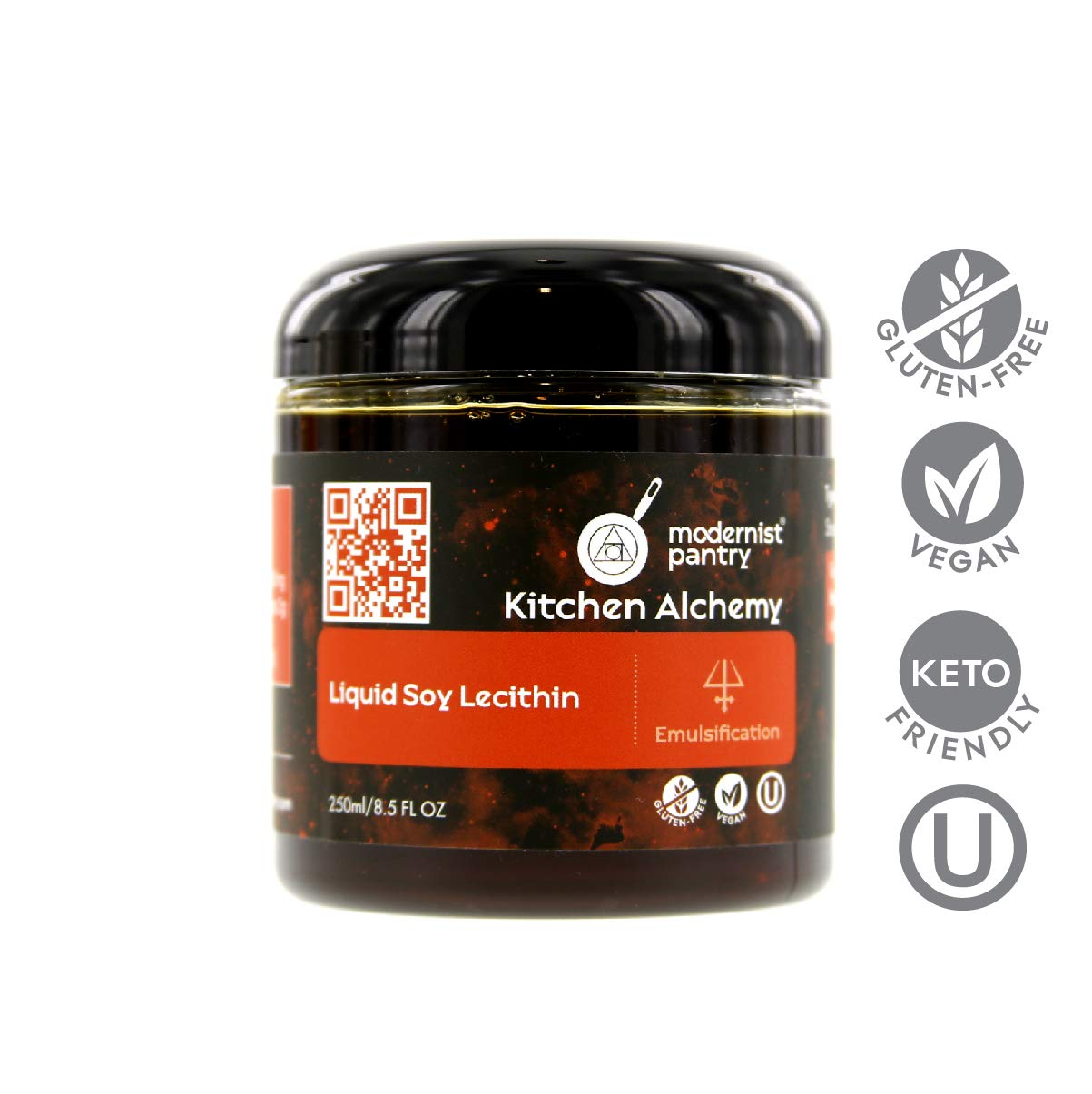 Émulsifiant chocolat avec la lécithine liquide Modernist Pantry, texture lisse et homogène.