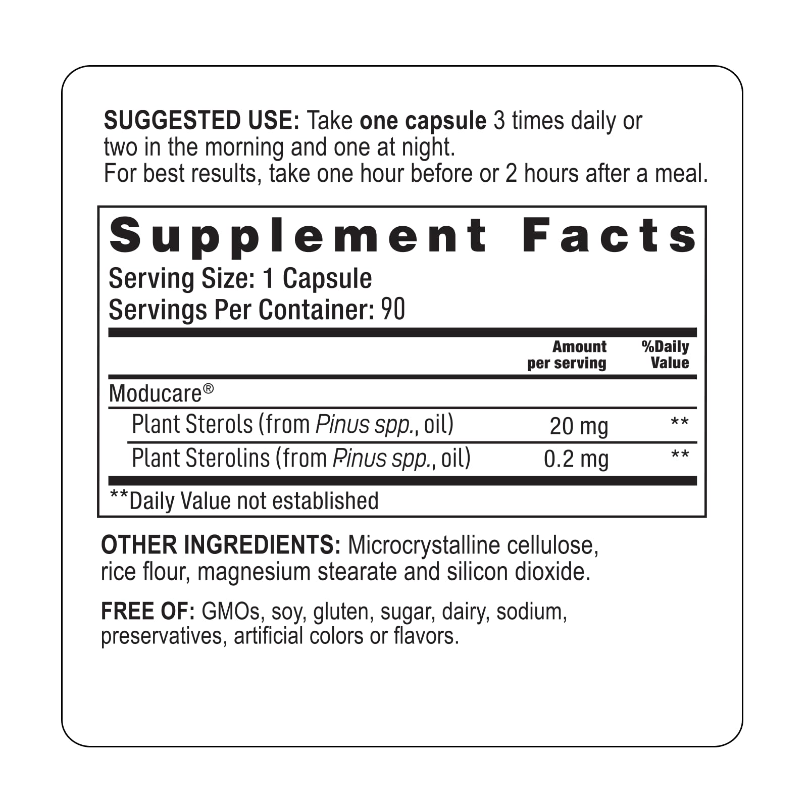 Capsules végétariennes Moducare faciles à avaler dans votre routine.