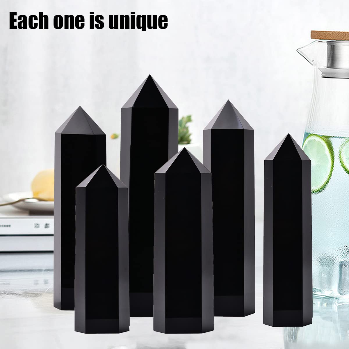 MOGEMT cadeau cristal obsidienne noire pour le bien etre