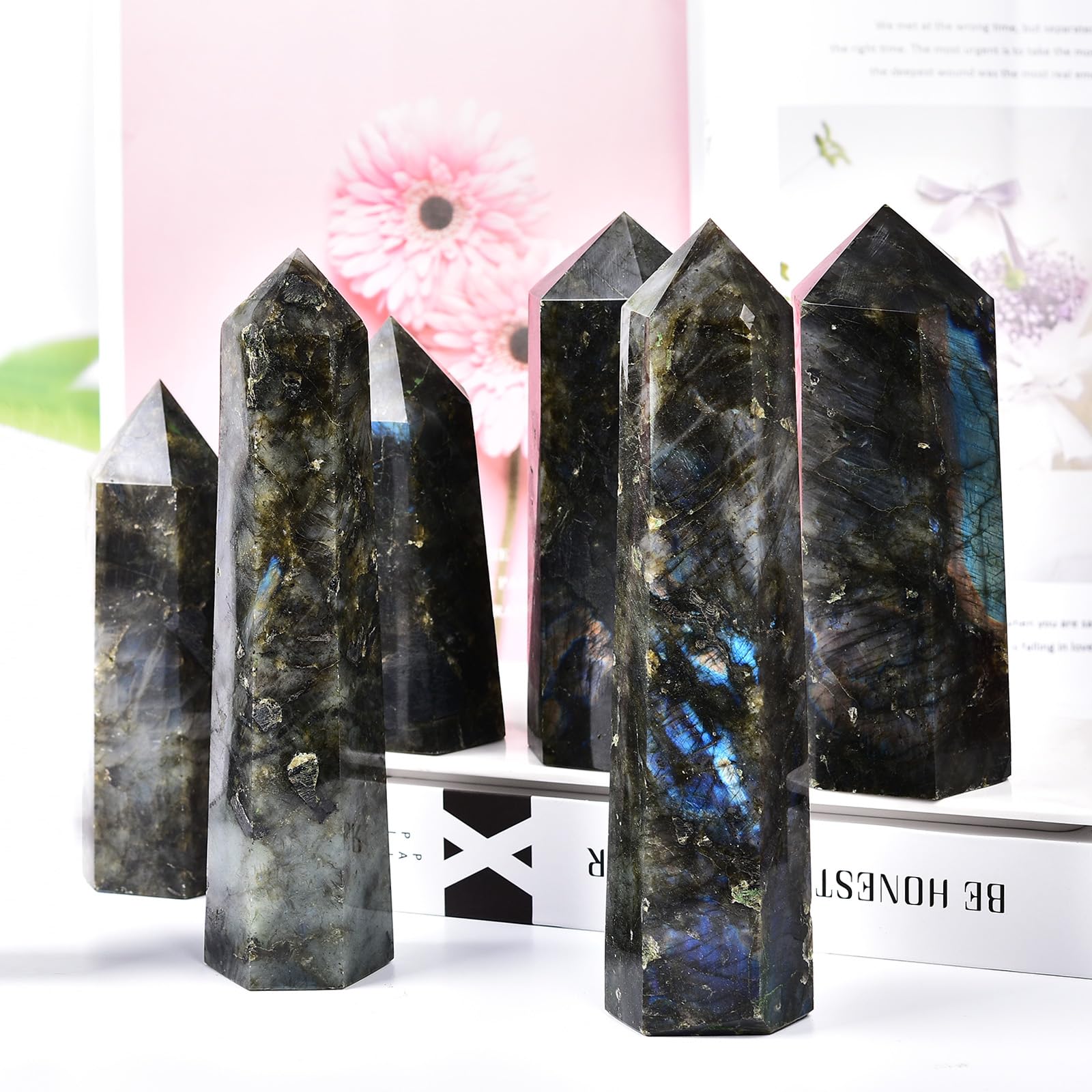 MOGEMT Pointe-obélisque Labradorite, déco zen pour chambre et espace.