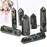 MOGEMT Pointe-obélisque Labradorite, méditation et Reiki recommandés.