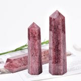 MOGEMT méditation cristal fraise, outil pour expansion spirituelle et centrage.