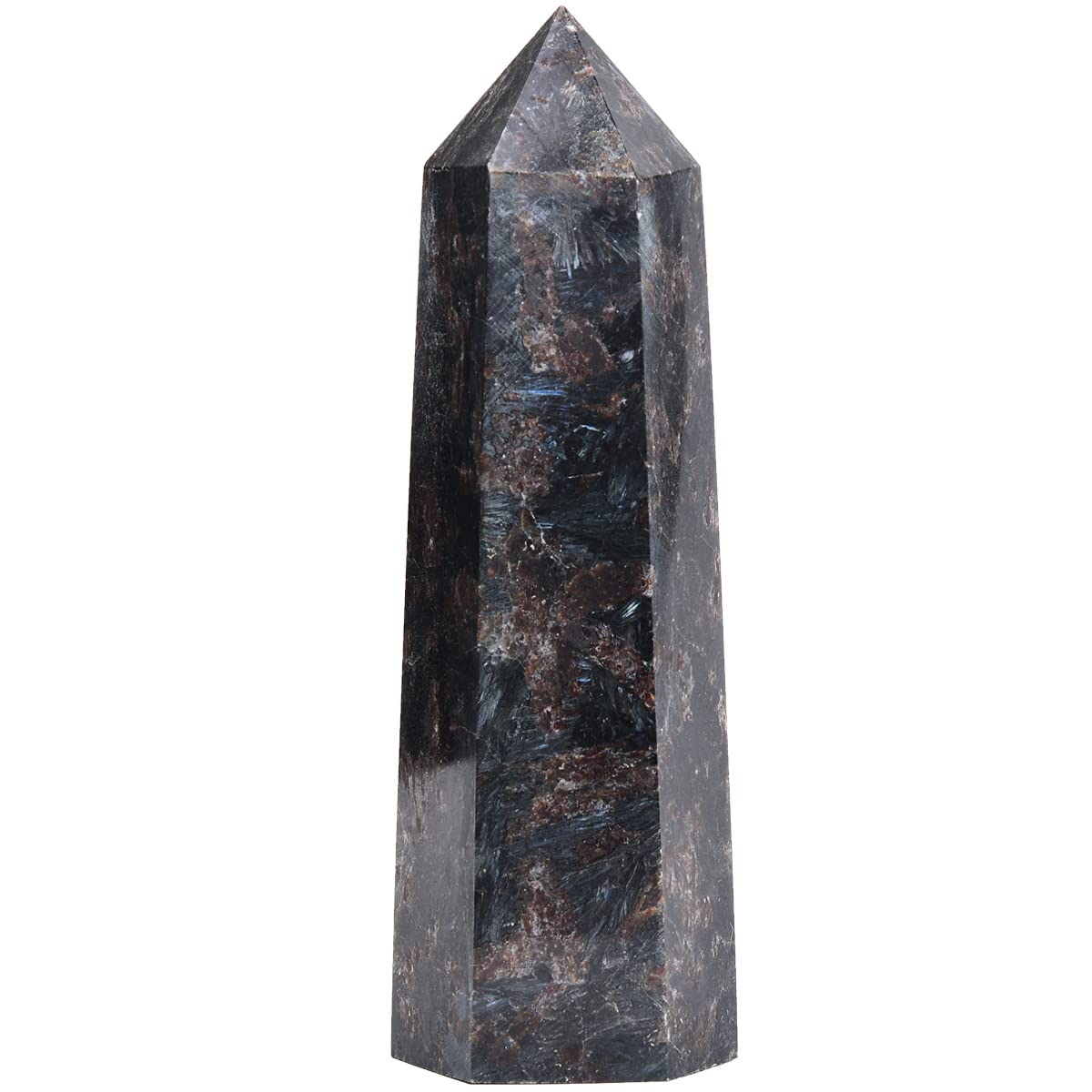 MOGEMT obélisque cristal astrophyllite quartz sur autel énergie positive