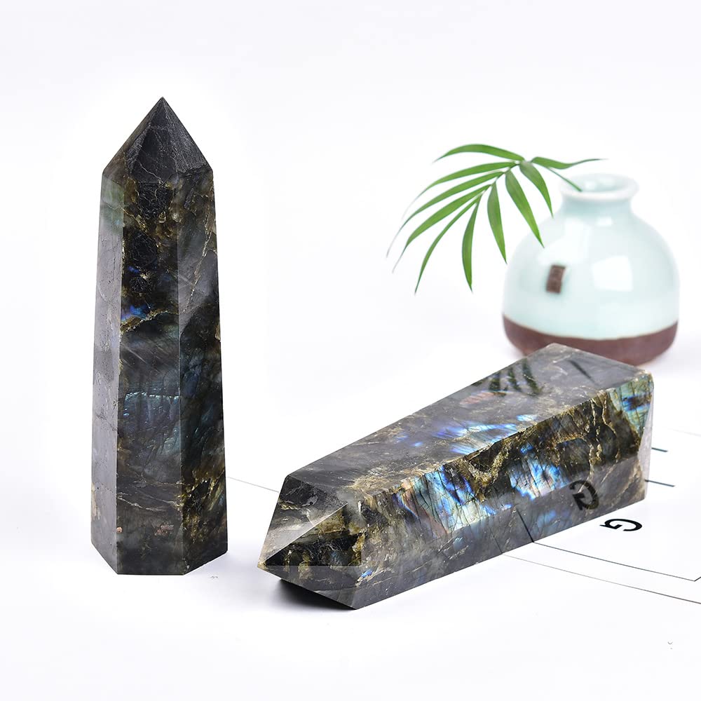 MOGEMT Obélisque Labradorite, déco intérieur apaisante.
