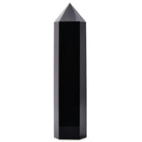 MOGEMT obélisque obsidienne noire 6 facettes pour énergie ciblée