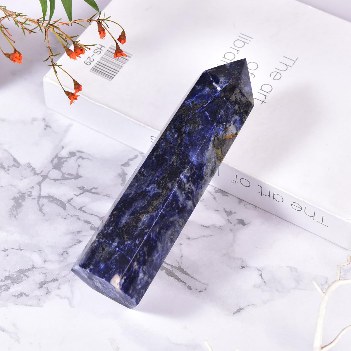 MOGEMT pointe cristalline en sodalite bleue pour diriger l'énergie lors de la méditation.