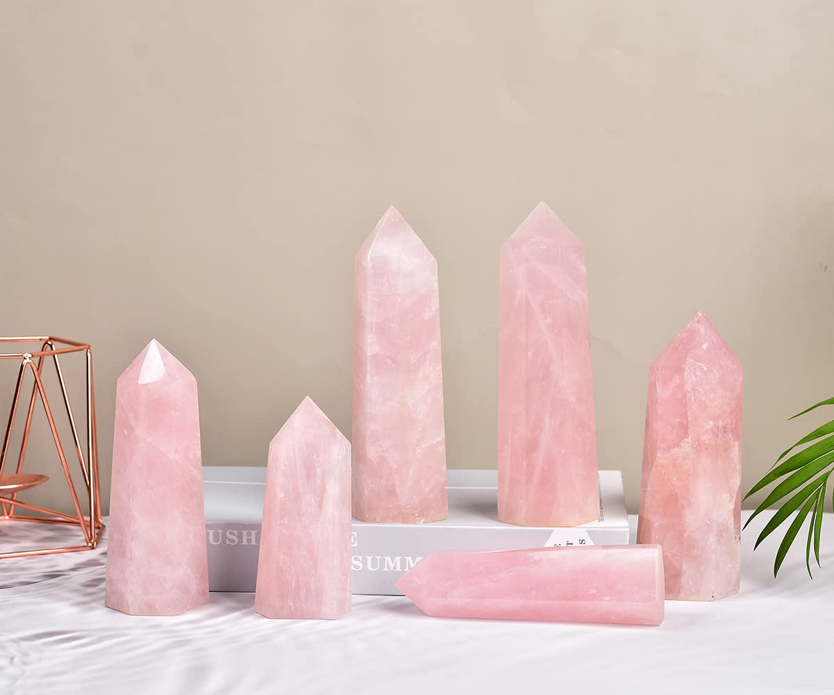 MOGEMT quartz rose cadeau cristal: idée cadeau pour passionnés de pierres