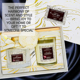 Diffuseur fleurs 100 ml Moira's Bazaar Elysian Essence, flacon doré et tiges naturelles.