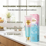 MoJinYuPm Niacinamide dentifrice réduit les taches café et vin visibles.