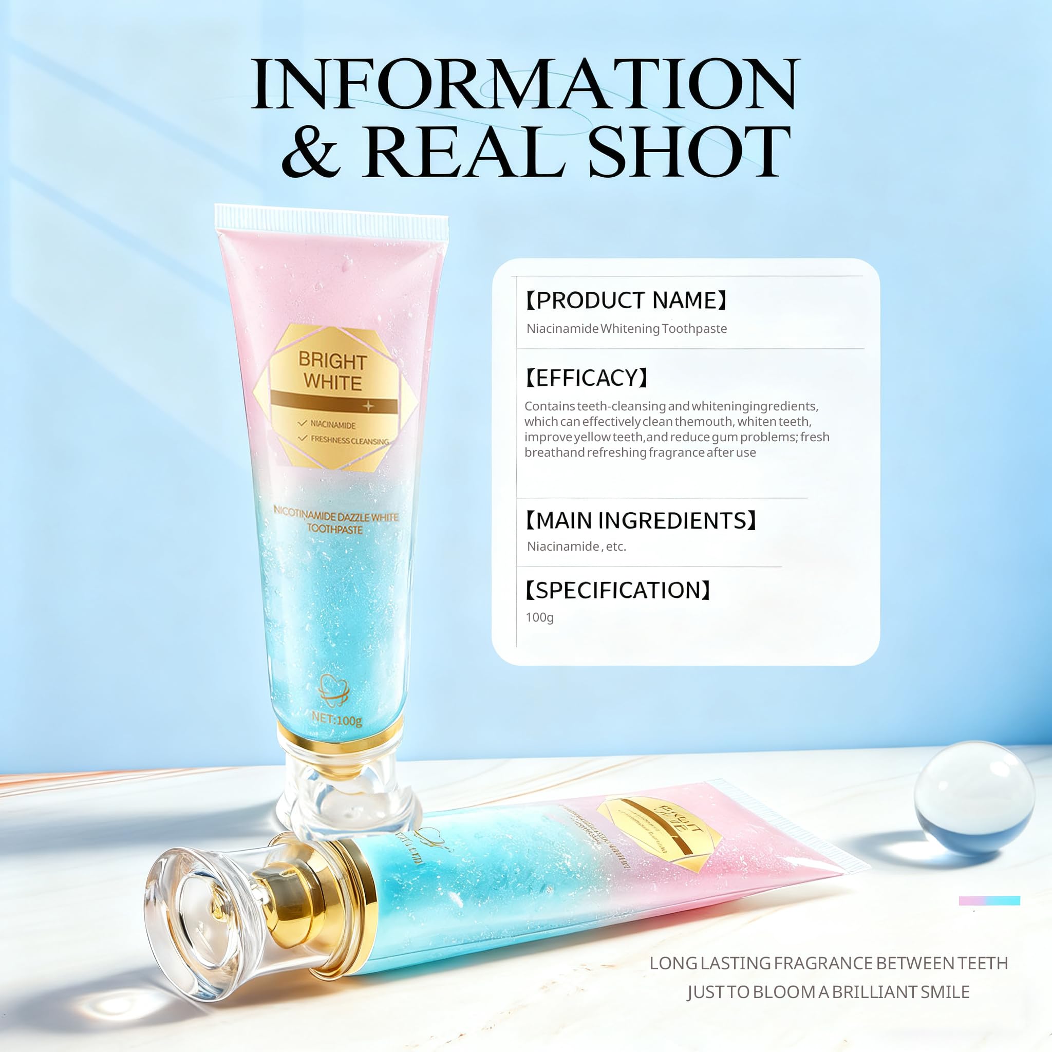 MoJinYuPm Niacinamide dentifrice sans fluorure, idéal pour dents sensibles.