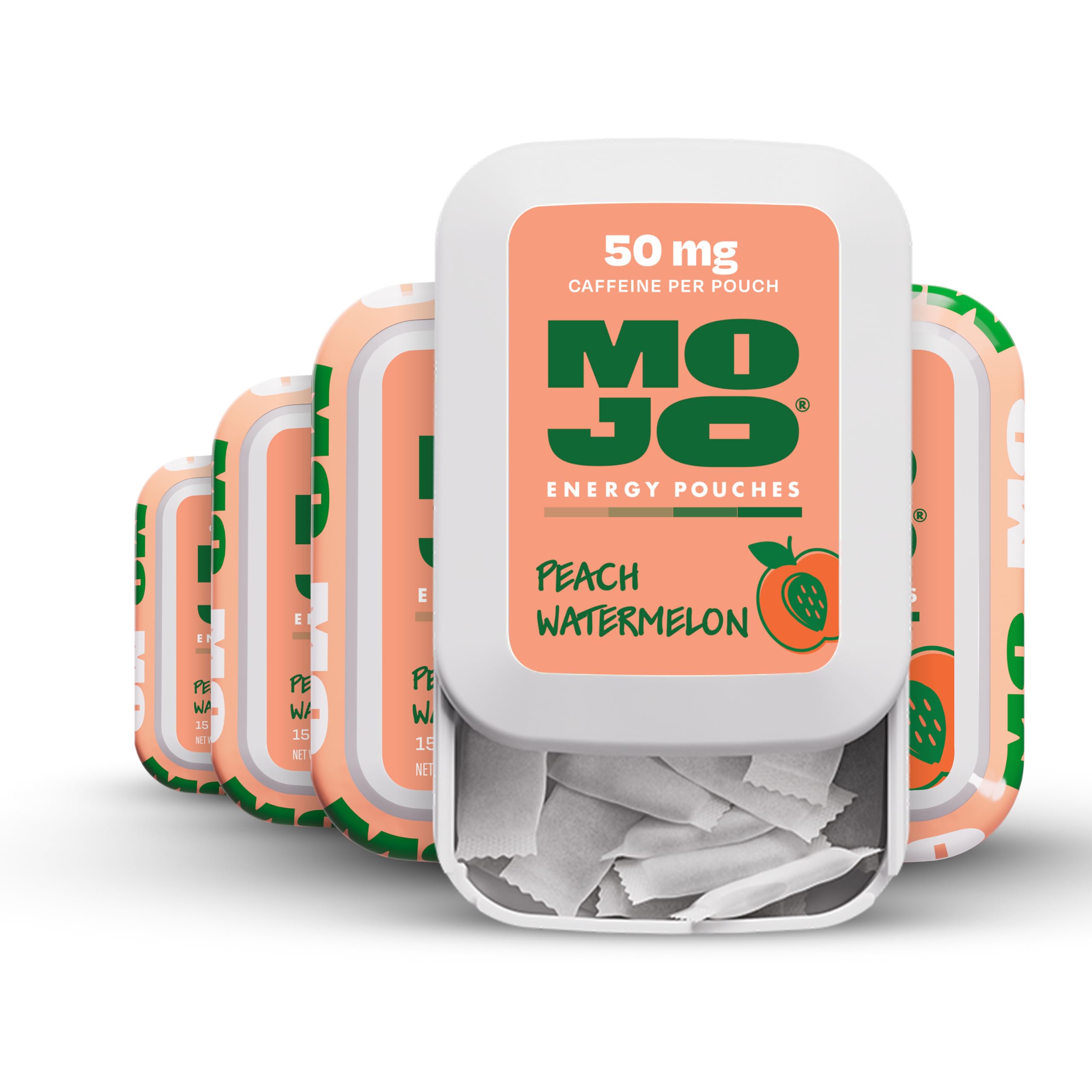 MOJO Energy Pouches emballage slider pêche-pastèque, énergie pratique à transporter