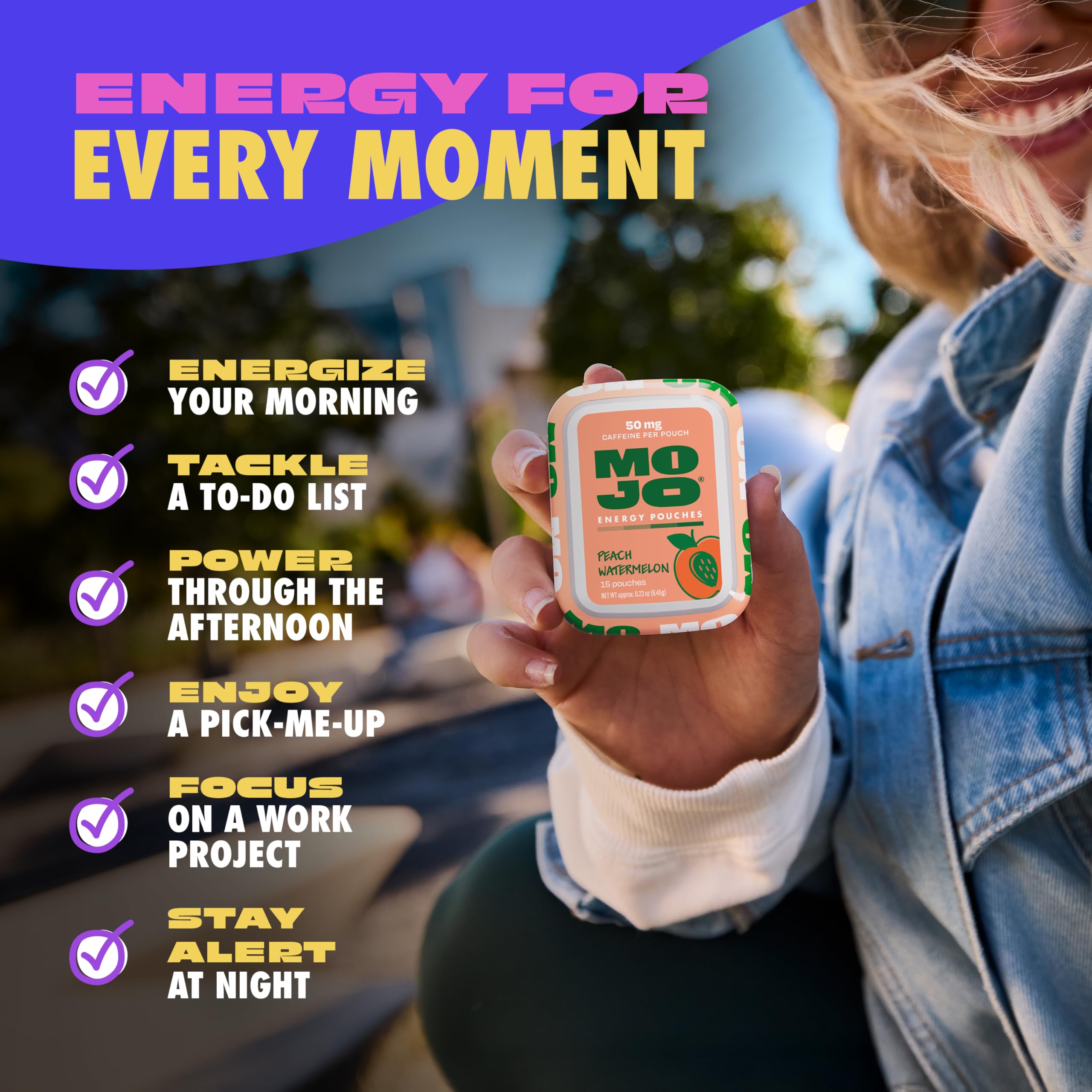 MOJO Energy Pouches ingrédients naturels, sans sucre ni calories