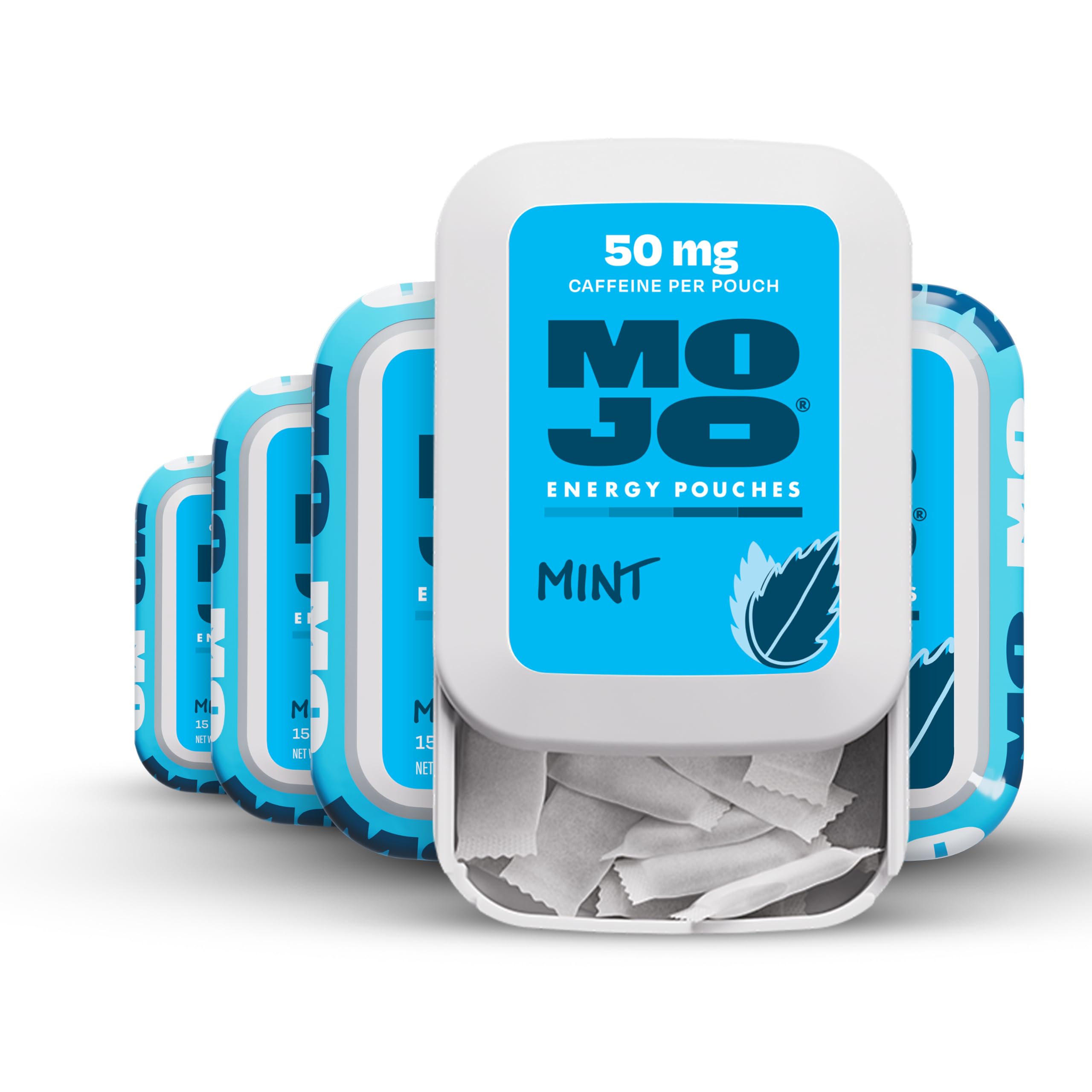 MOJO Energy Pouches menthe – emballage glisseur pratique pour énergie nomade.