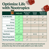 Mojo Focus: gommes nootropiques pour état d’alerte soutenu et concentration.
