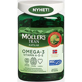 MÖLLER'S Omega-3 Capsules : bouteille, soutien quotidien du bien-être général via EPA et DHA
