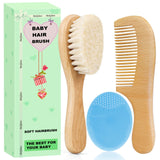 Molylove brosse-cheveux bebe bois naturel: démêlage en douceur et cuir chevelu sensible