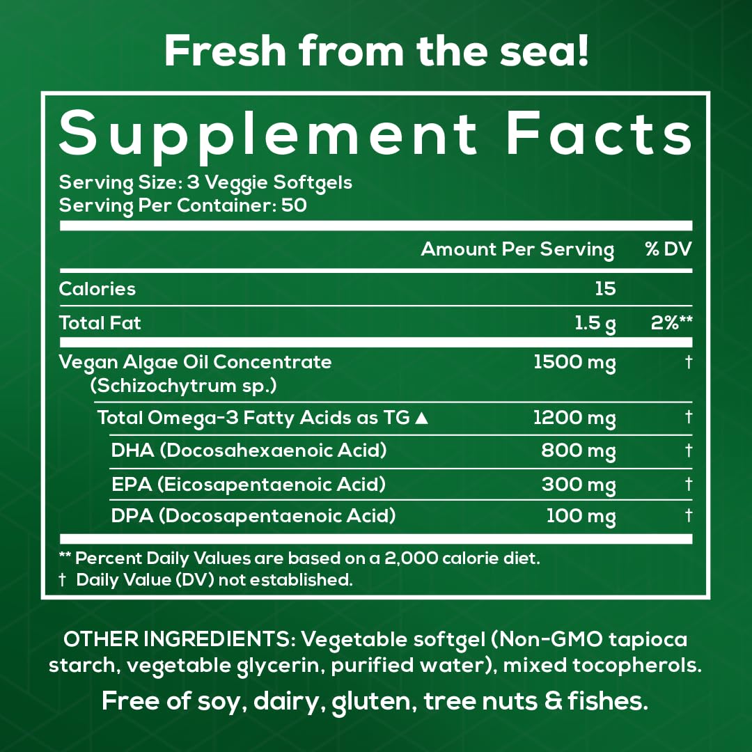 Composition riche en DHA, EPA et DPA, pour une nutrition équilibrée.