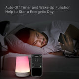 Momcozy machine à bruits illustre alarme programmable pour routine sommeil.