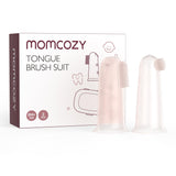 Brosse doigt bébé Momcozy ensemble 2 pièces pour un nettoyage en douceur.