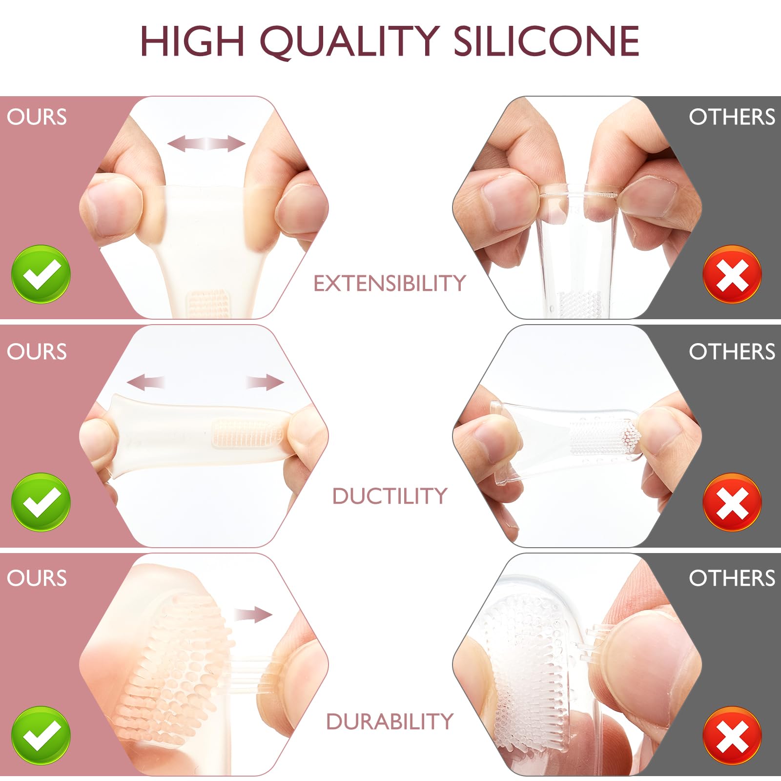 Momcozy brosse doigt bébé silicone ultra-doux pour gencives sensibles.