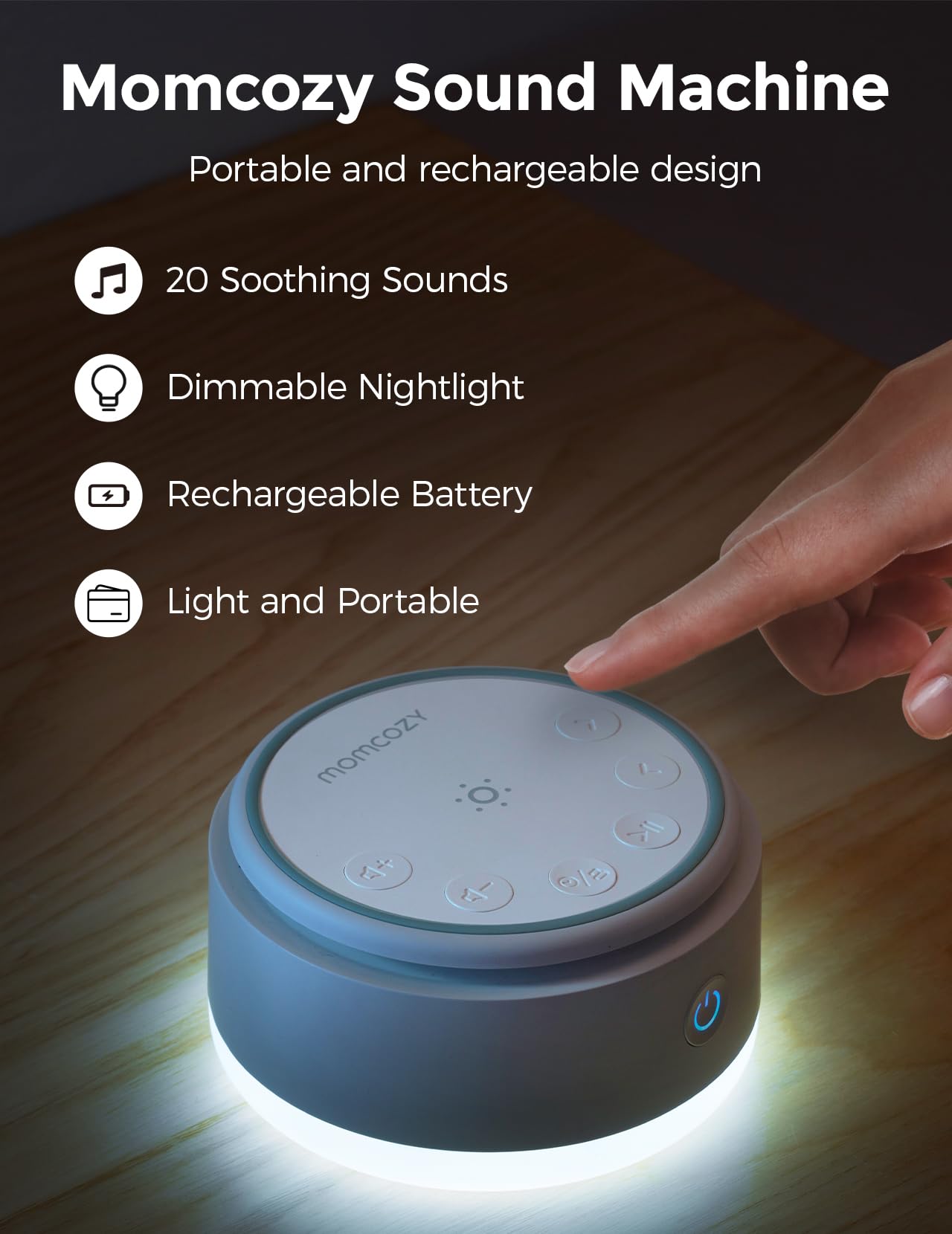 Momcozy lampe-veilleuse-lumiere-tactile-douce: lumière réglable pour veiller bébé.