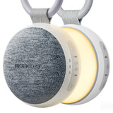 Momcozy boîte sonore portable avec veilleuse ambre, idéale sur poussette pour des siestes calmes.