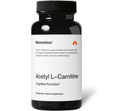 Momentous Acetyl L-Carnitine: bouteille visible, soutien potentiel à la clarté mentale.