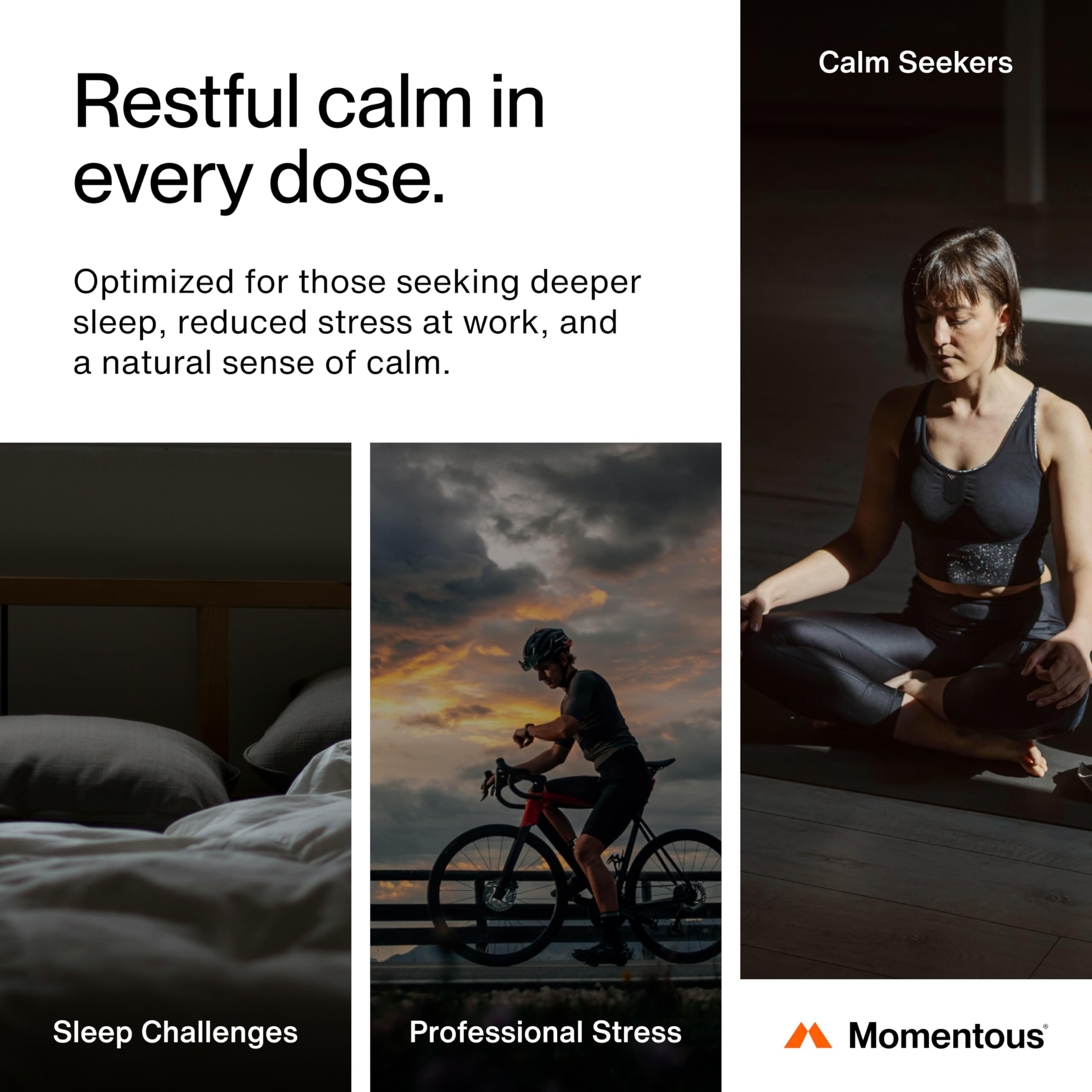 Momentous Apigenin, étui et étiquette; présentation soignée et facile à transporter.