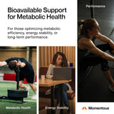 Gros plan sur capsules Momentous Berberine, absorption potentiellement élevée.