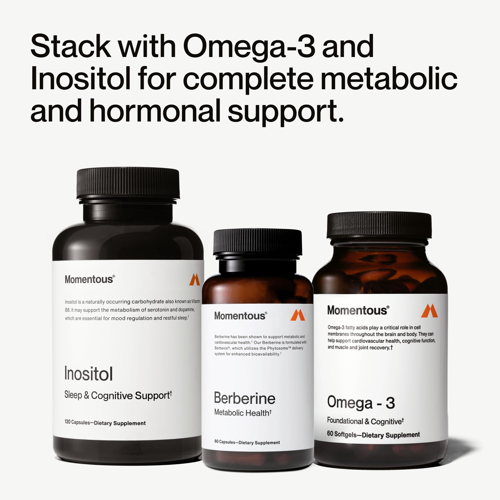 Tableau nutritionnel Momentous Berberine, informations sur ingrédients et dosage.