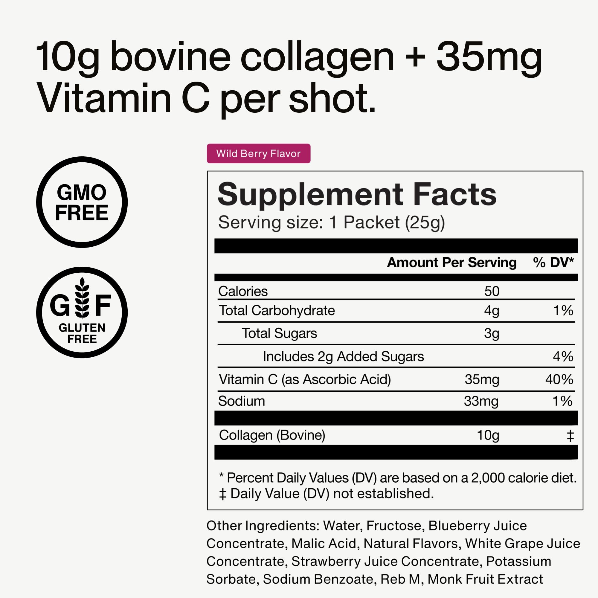 Momentous Collagen Shot : vitamine C associée pour accompagner le collagène.