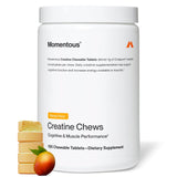 Momentous Creatine Chews emballage mangue, prêt à l’emploi pour l’entraînement.