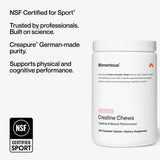 Momentous Creatine Chews – emballage neuf, consommation quotidienne simplifiée.