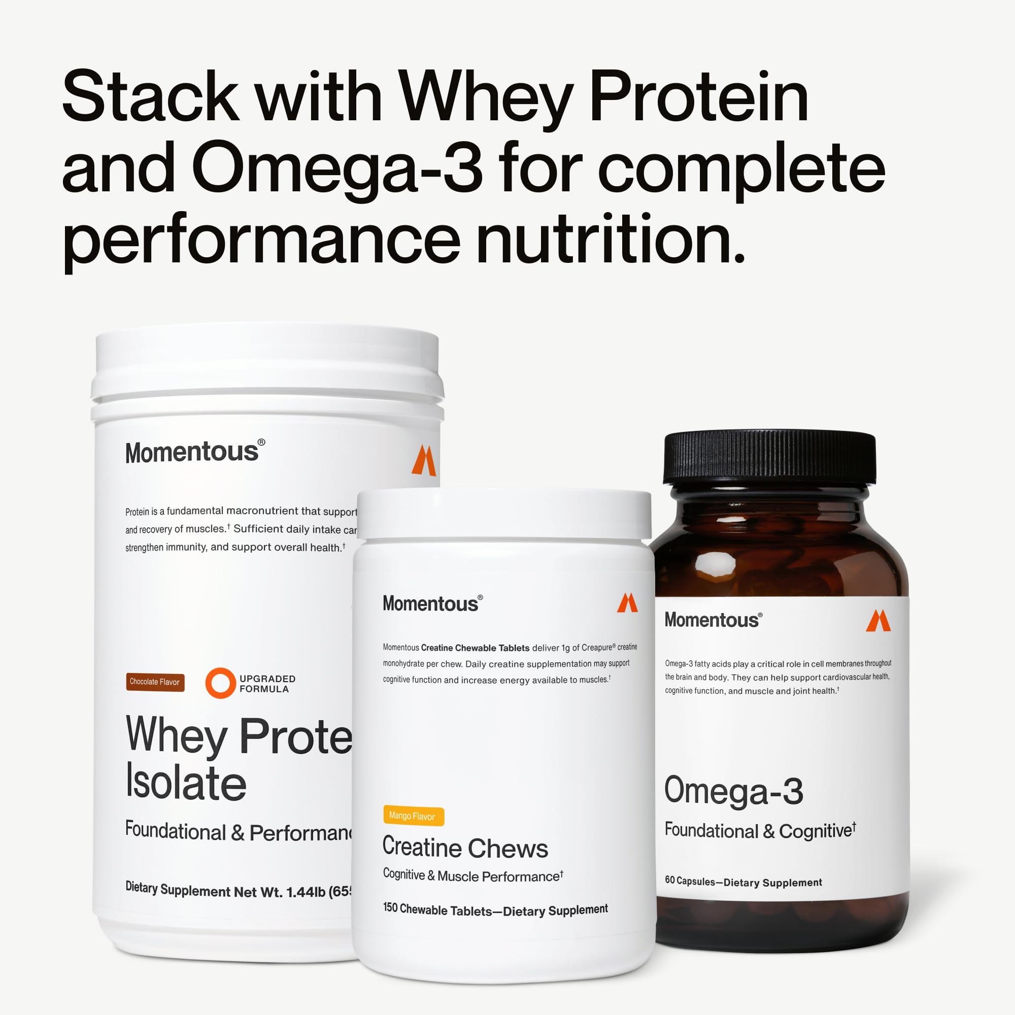 Momentous Creatine Chews usage quotidien mangue, intégré à votre routine.