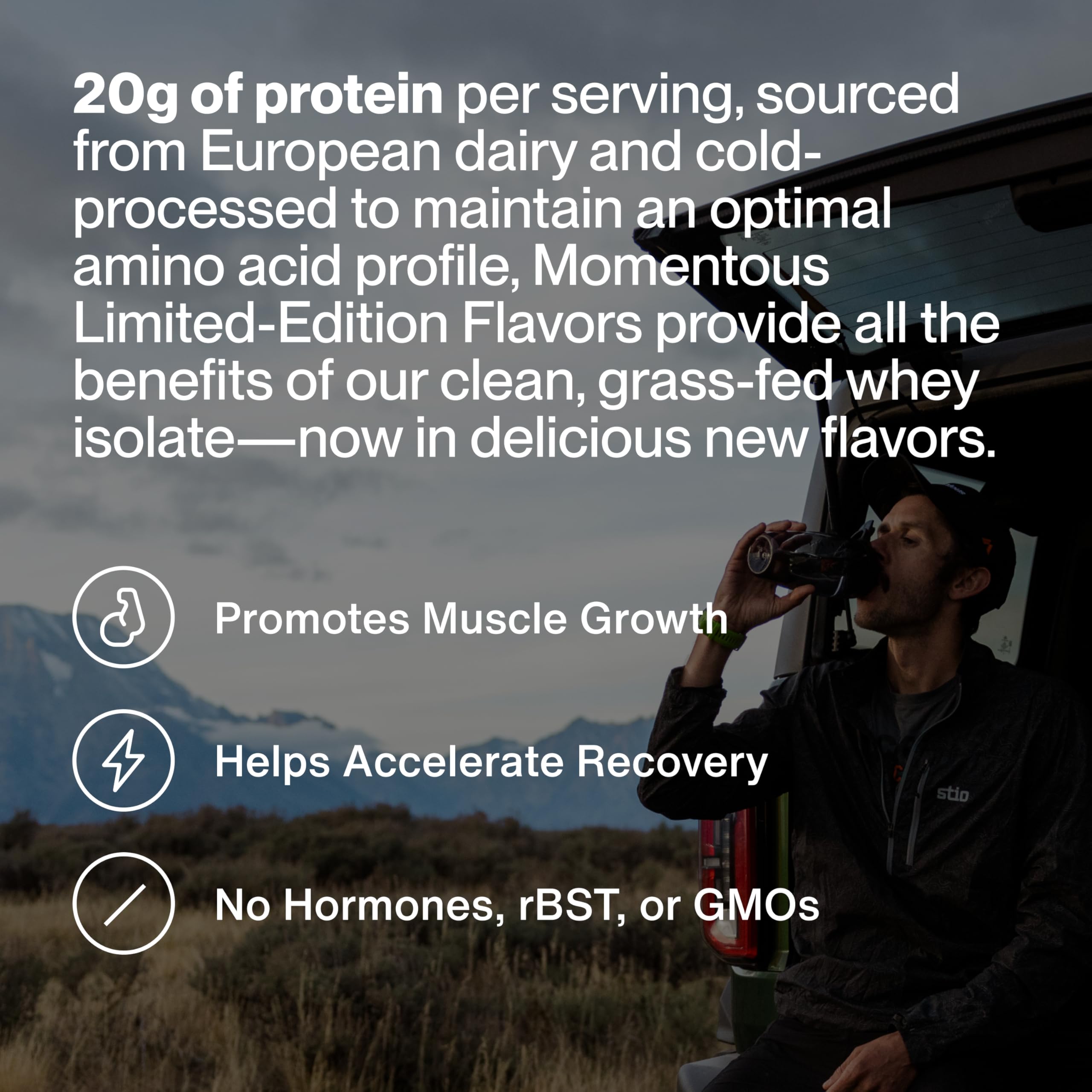 Momentous doseur whey isolate, mesure précise pour des portions quotidiennes fiables.