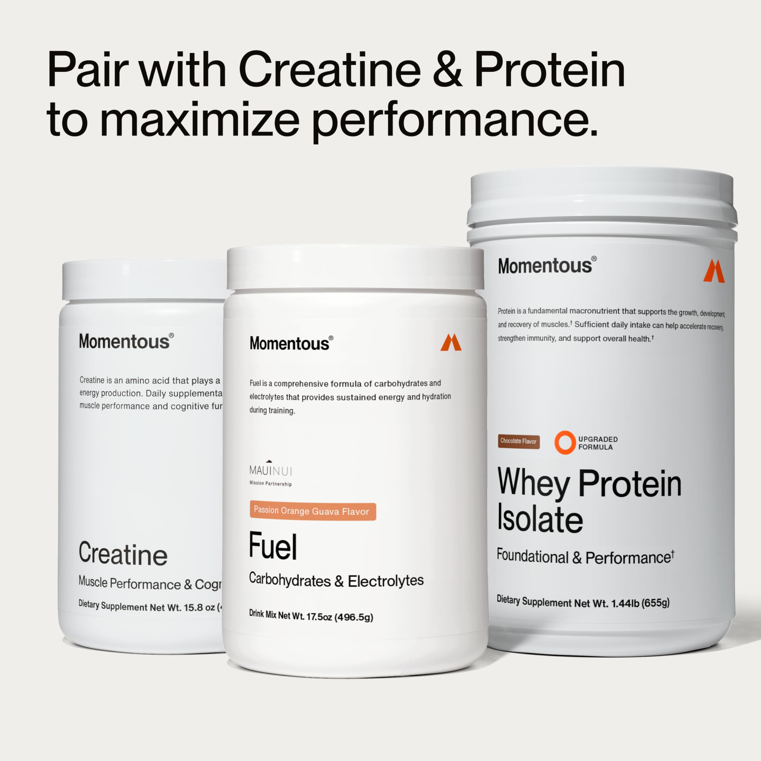 Électrolytes Momentous Fuel incluent sodium et potassium pour la réhydratation.