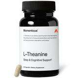 Momentous L-Theanine: gelules en bouteille favorisant relaxation et concentration sans somnolence.