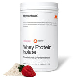 Momentous lactosérum isolat fraise en bouteille, soutien récupération après l’entraînement