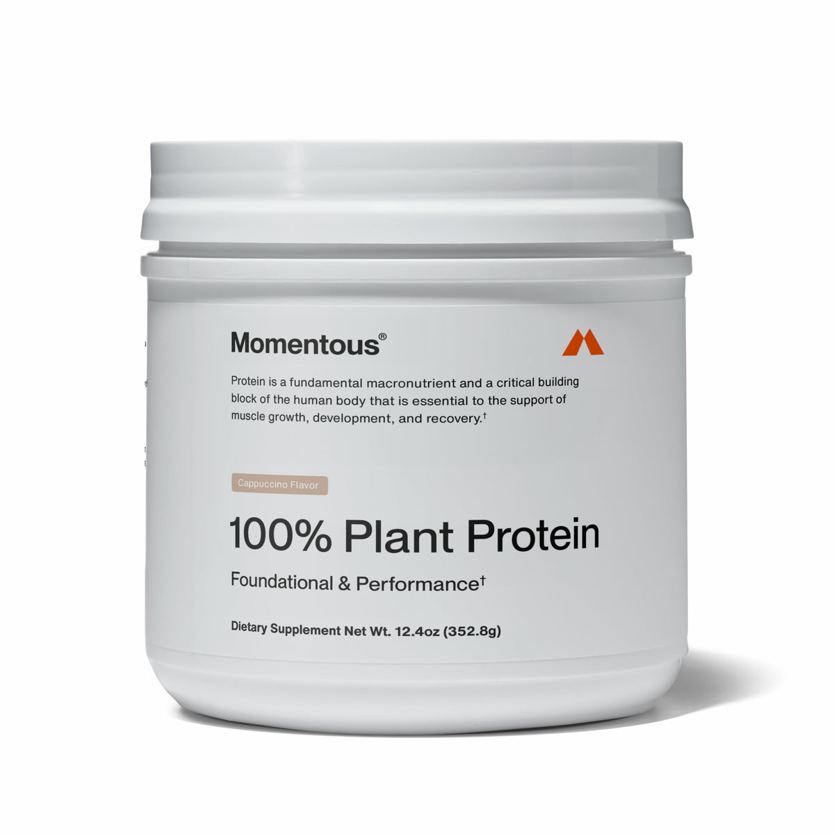 Poudre Momentous Protéine Végétale Cappuccino pour énergie soutenue grâce aux protéines végétales