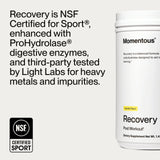Momentous Recovery - Certification NSF Sport et sans gluten renforçant la confiance